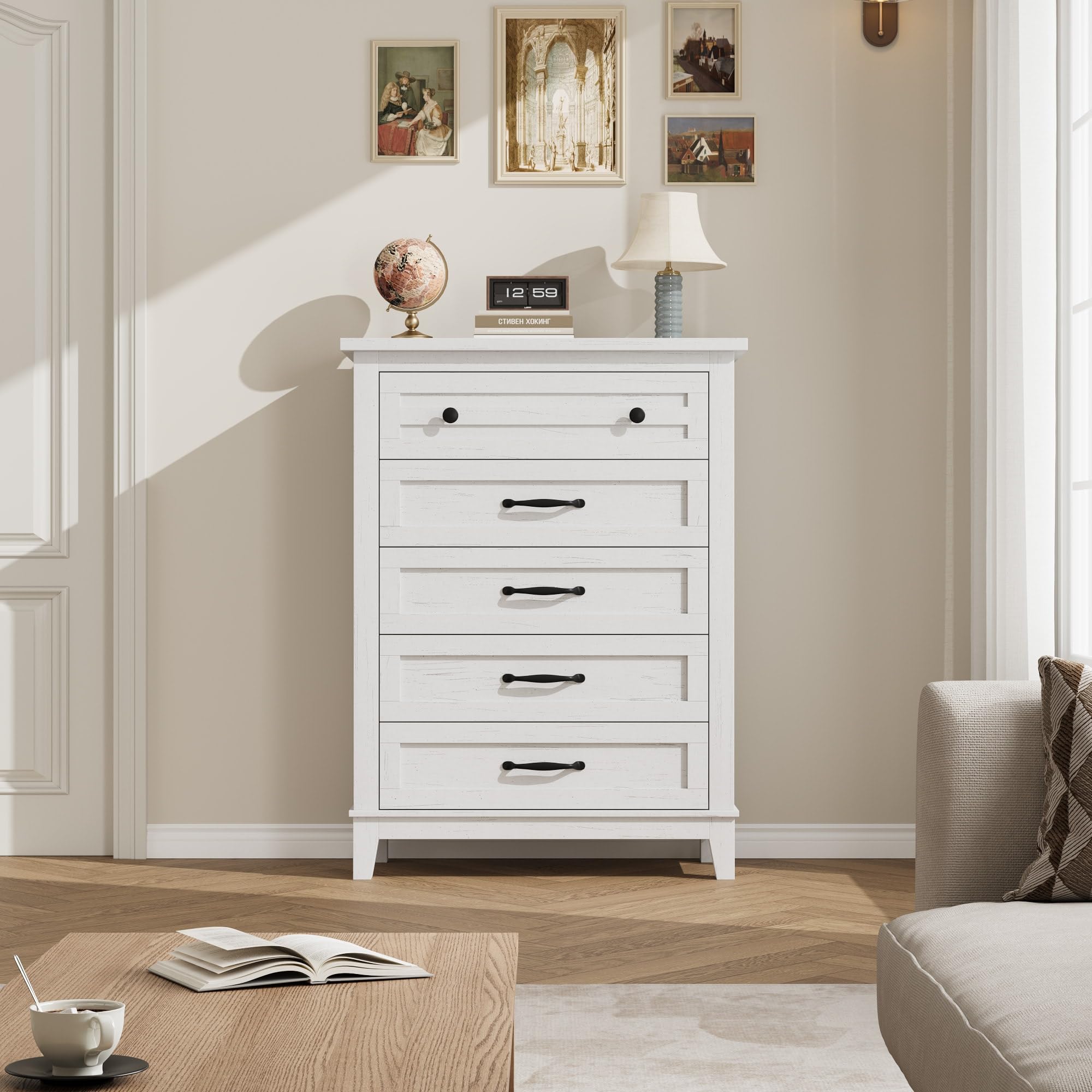 5-Drawer Tall Vertical Dresser - Bedroom Furniture 评论和价格