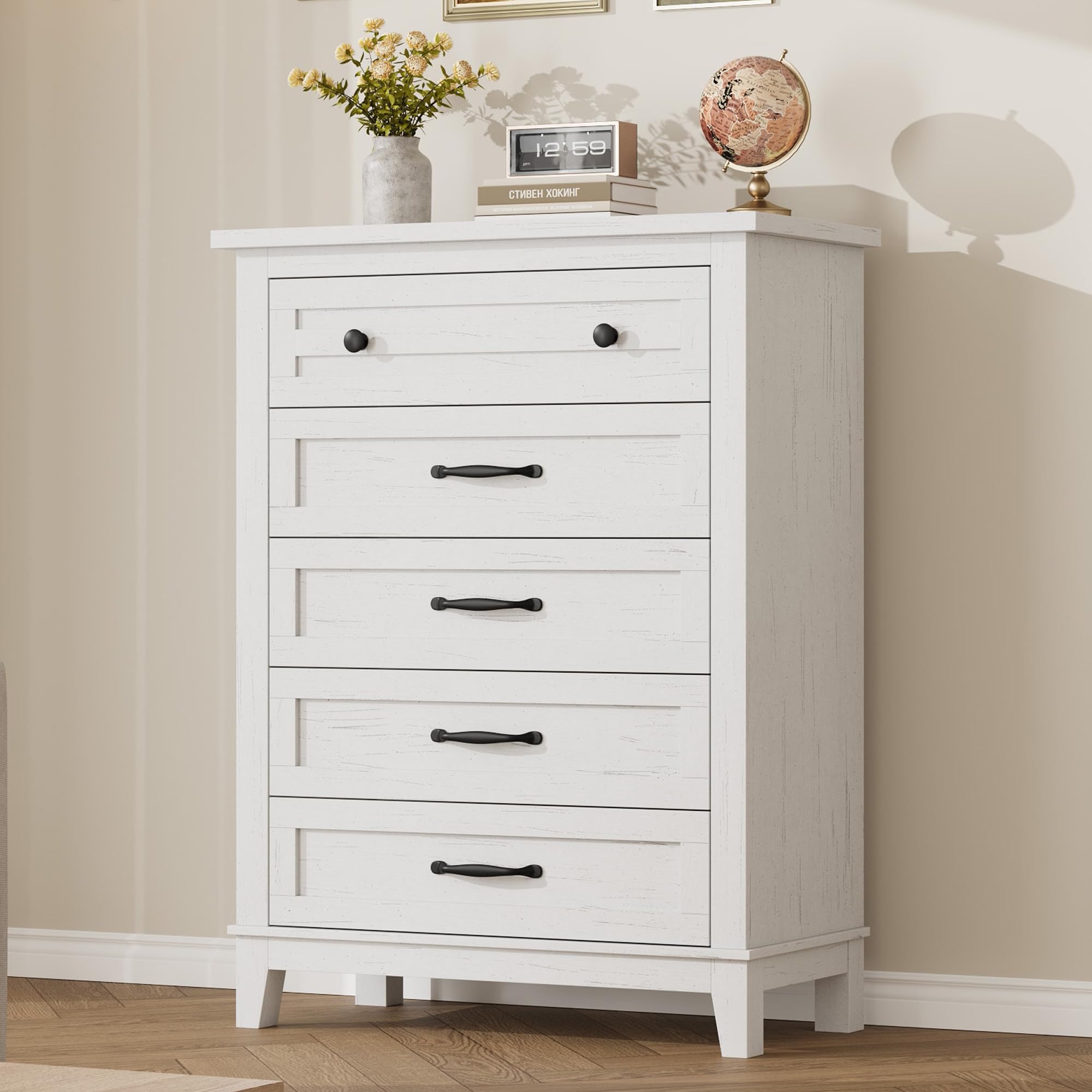 5-Drawer Tall Vertical Dresser - Bedroom Furniture 评论和价格