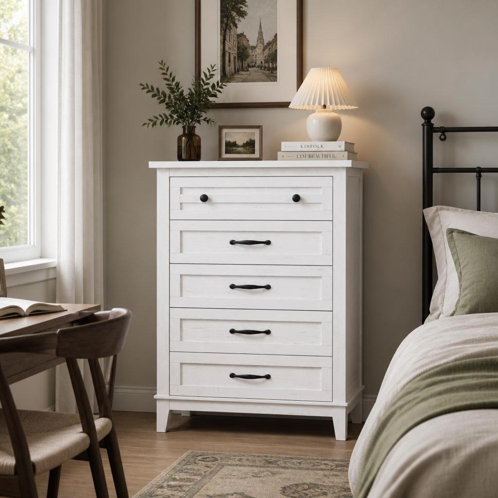 5-Drawer Tall Vertical Dresser - Bedroom Furniture 评论和价格