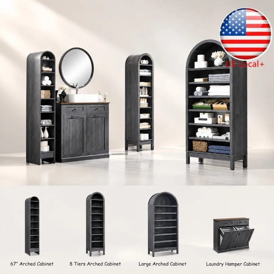 67 Tall Arched Bathroom Storag - Storage 评论和价格