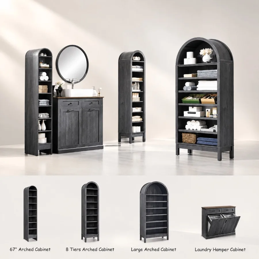 67 Tall Arched Bathroom Storag - Storage 评论和价格