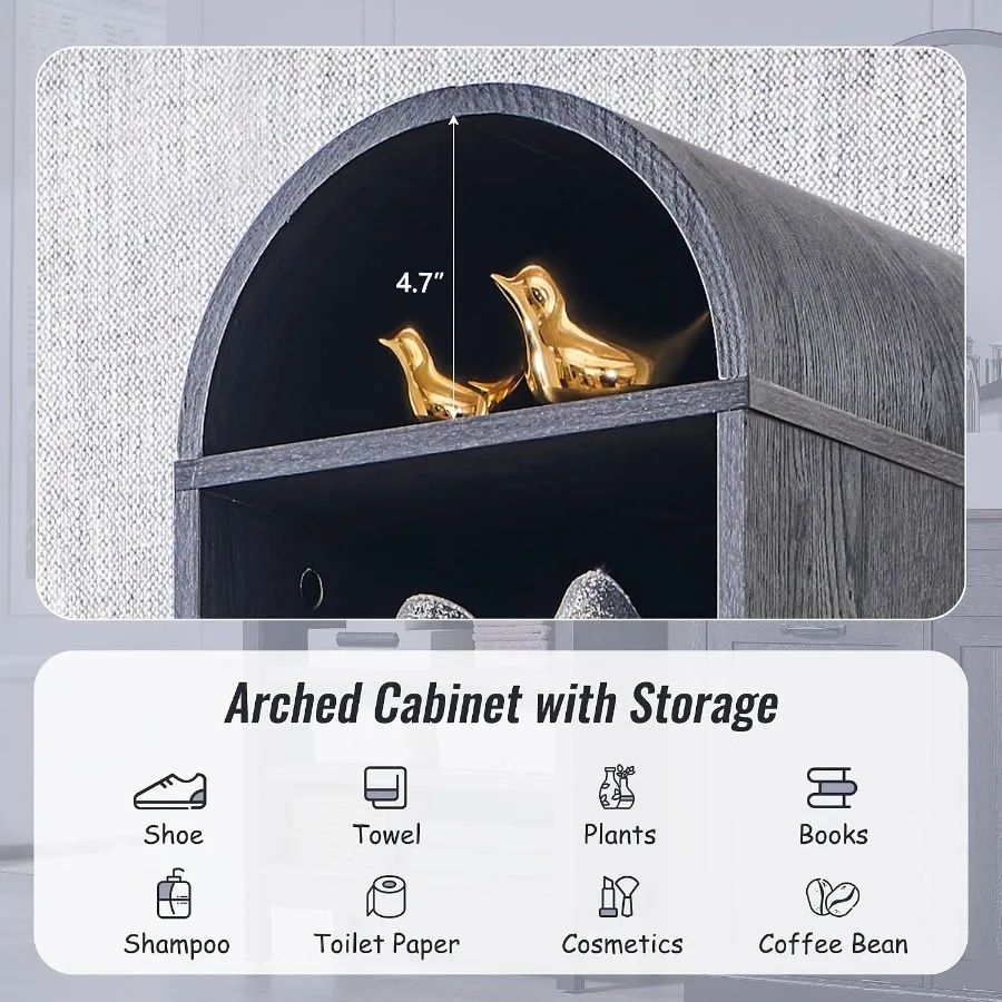67 Tall Arched Bathroom Storag - Storage 评论和价格