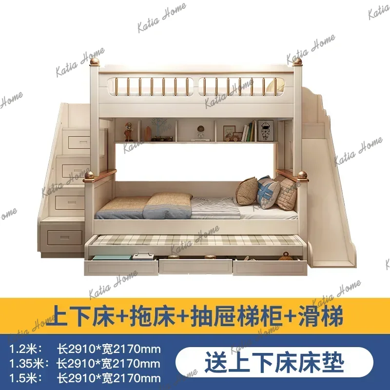135x190cm Wood Mattress Bunk B - King Size Bed Frame With Storage Drawers 评论和价格