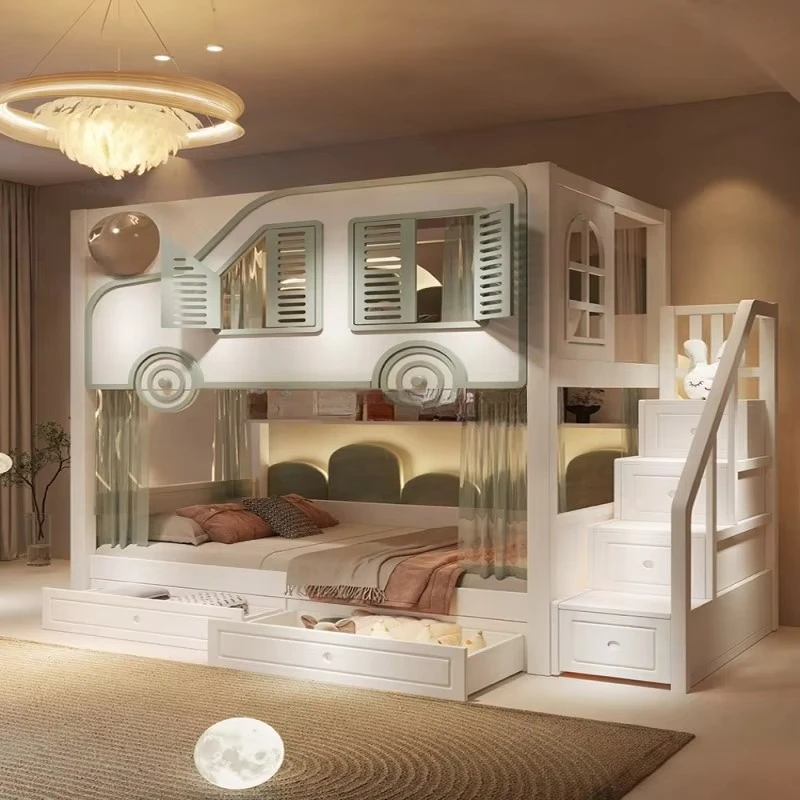 New Design Kids Luxury Bunk Be - Bunk Bed With Stairs And Slide 评论和价格