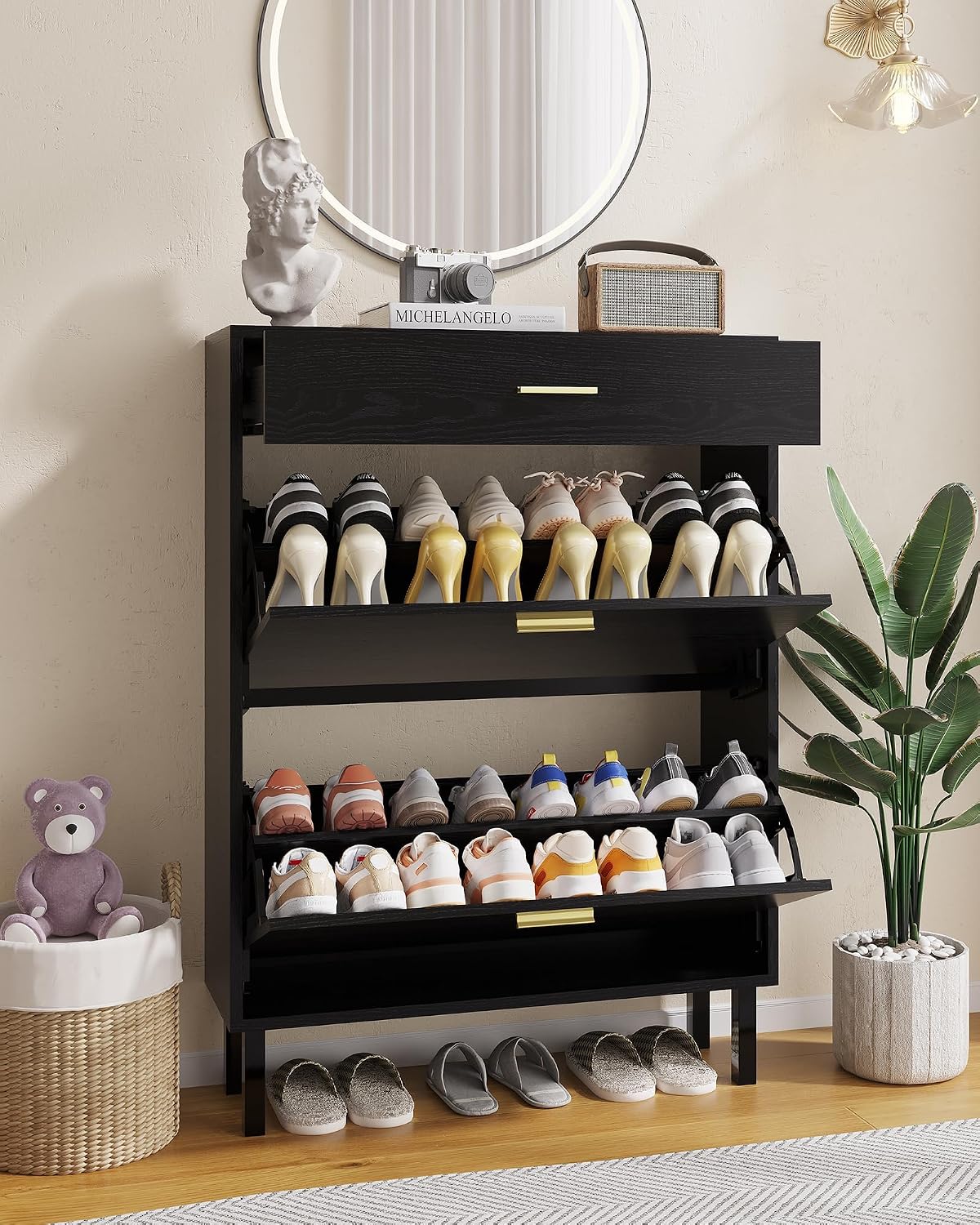 Narrow Shoe Cabinet Storage fo - Shoe Rack Cabinet Narrow Entryway 评论和价格