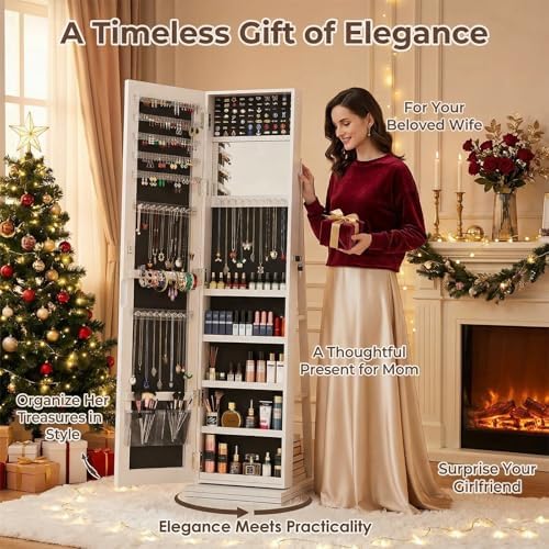 360° Swivel Jewelry Armoire wi - Full Length Mirror Jewelry Armoire 评论和价格
