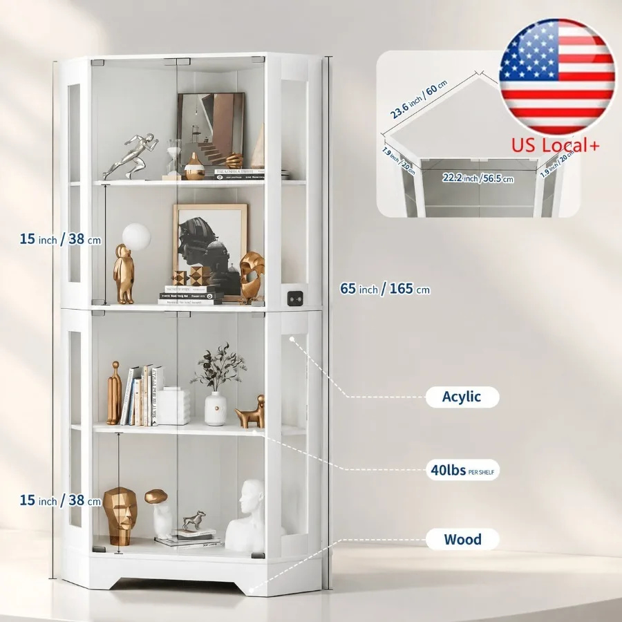 65 White Corner Collectible Cu - Storage 评论和价格