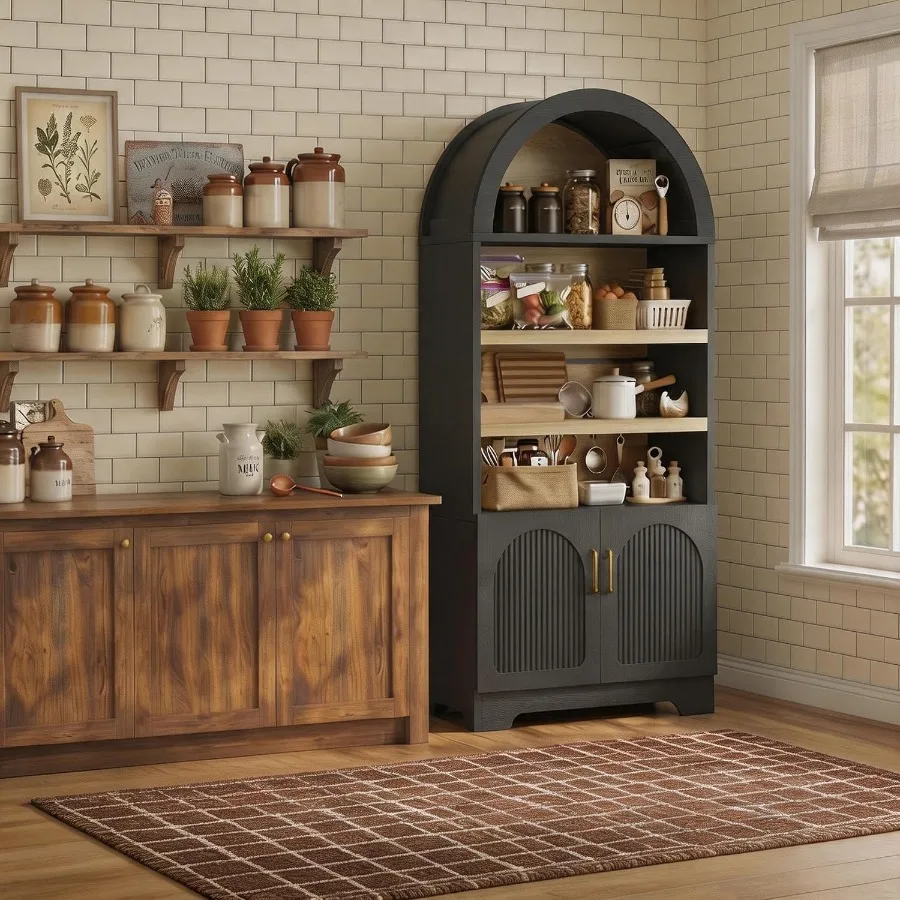 71 Tall Arched Kitchen Pantry  - Storage 评论和价格