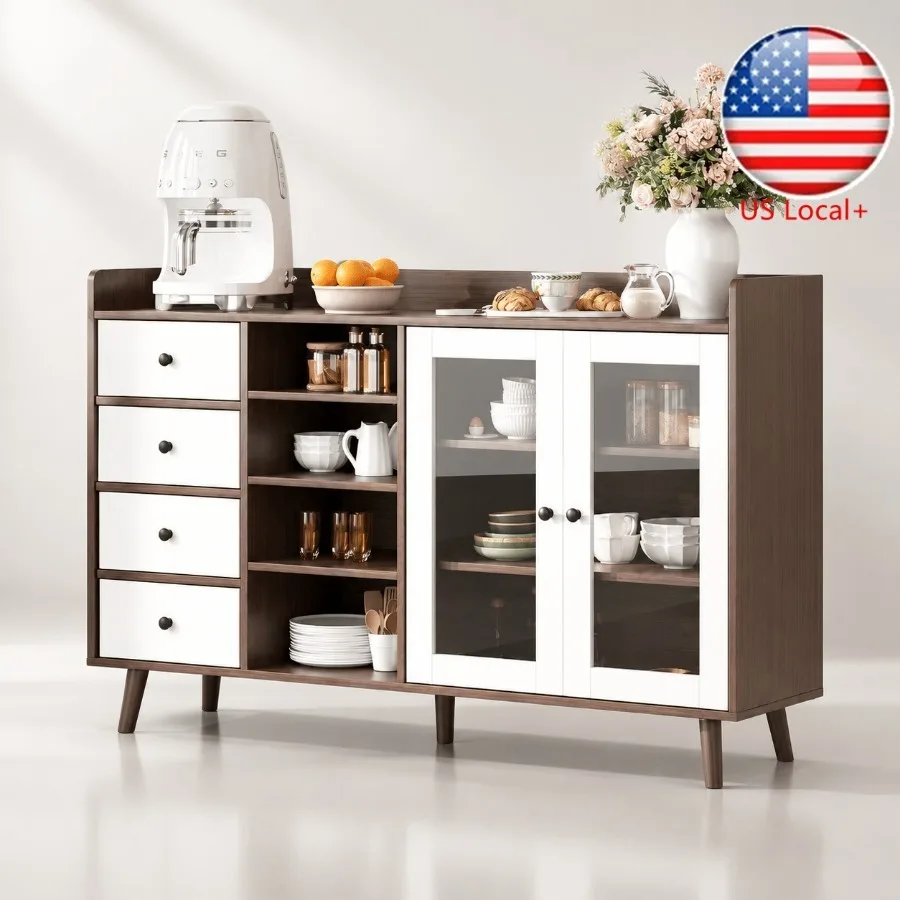 55 Glass Door Sideboard for Li - Storage 评论和价格