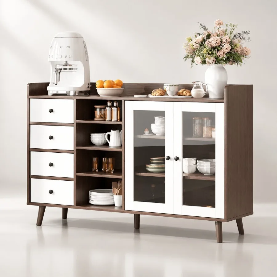 55 Glass Door Sideboard for Li - Storage 评论和价格