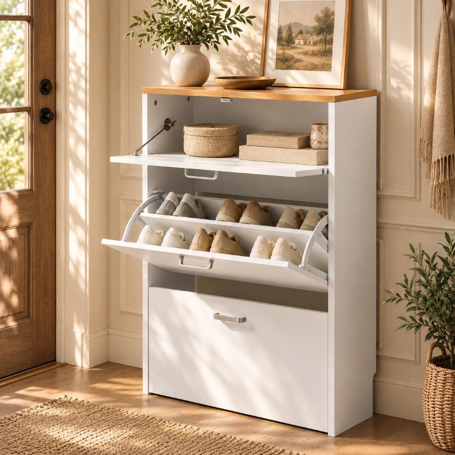 Shoe Cabinet Storage for Entry - Shoe Rack Cabinet Narrow Entryway 评论和价格
