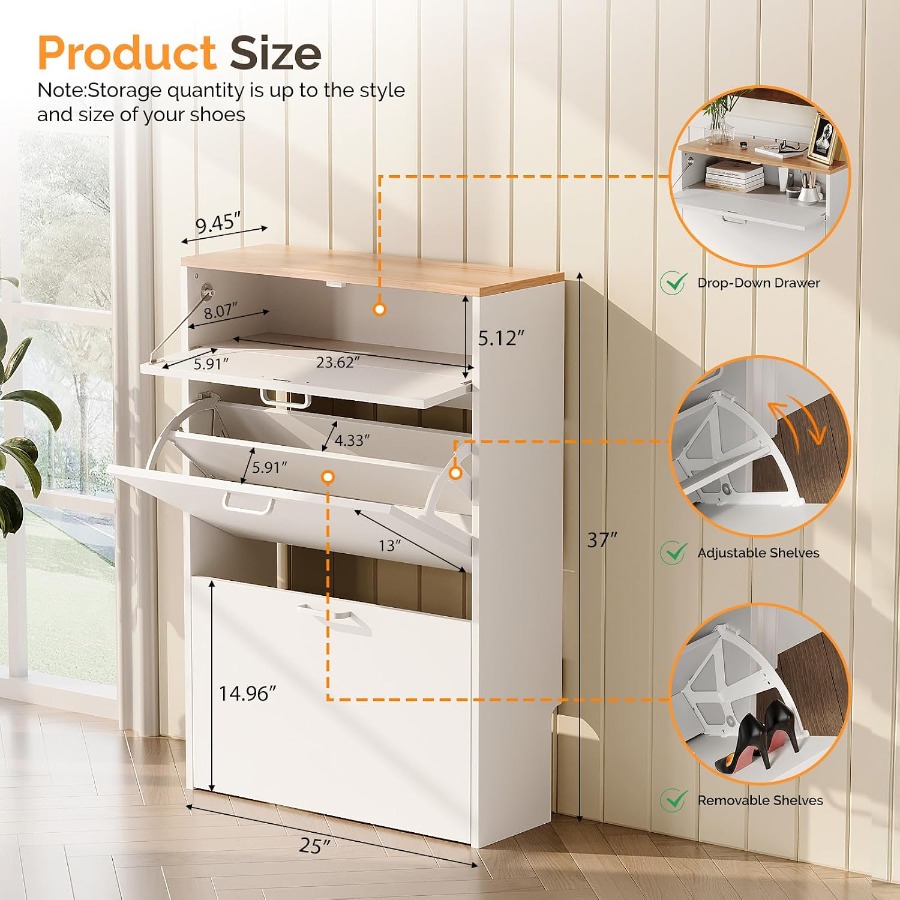 Shoe Cabinet Storage for Entry - Shoe Rack Cabinet Narrow Entryway 评论和价格
