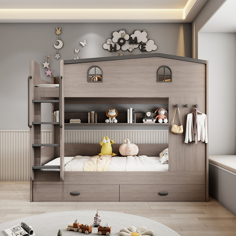 Nordic Double Decker Kids Beds - Bunk Bed With Stairs And Slide 评论和价格