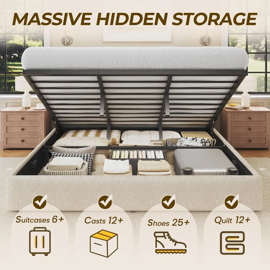 Size Lift Up Storage Bed Frame - Gas Lift Storage Bed Hydraulic 评论和价格