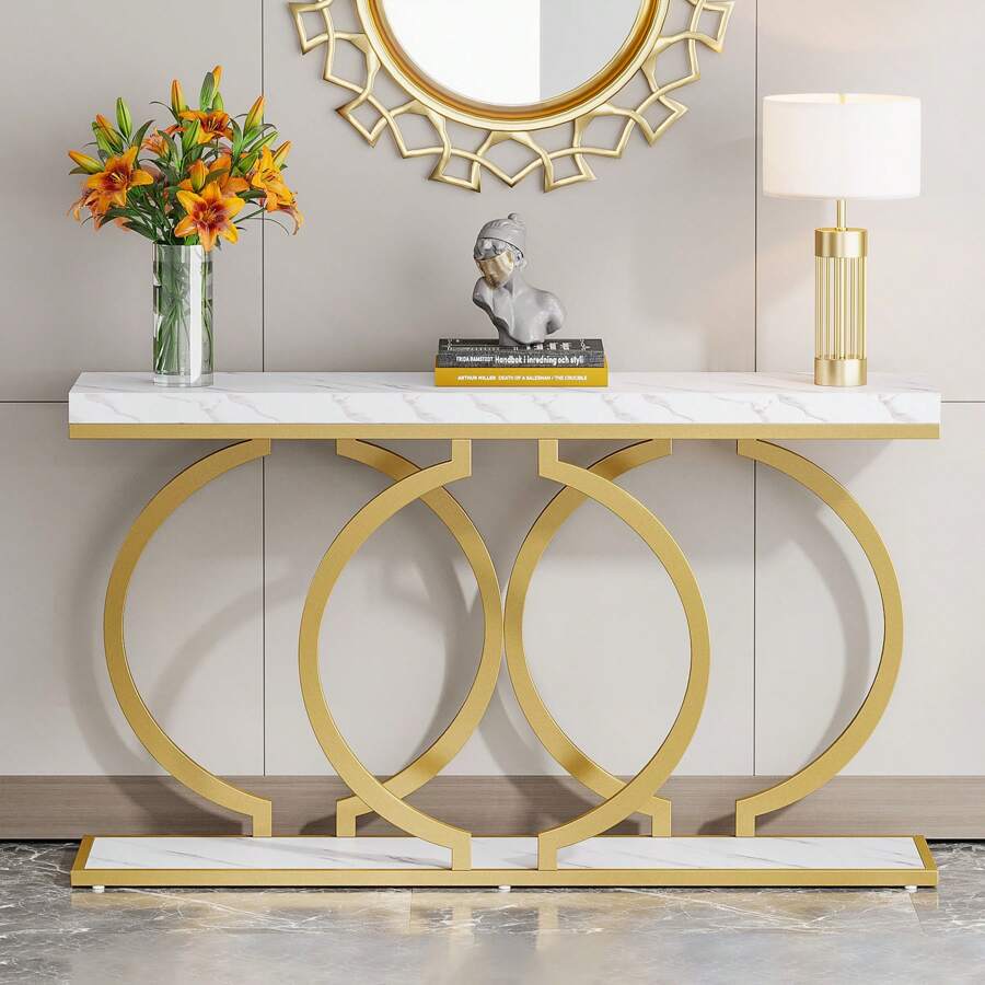 Inch Modern Gold Console Table - Sofas 评论和价格