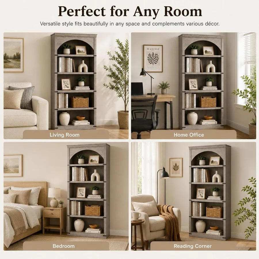 68.7 Tall Farmhouse Arched Boo - Storage 评论和价格
