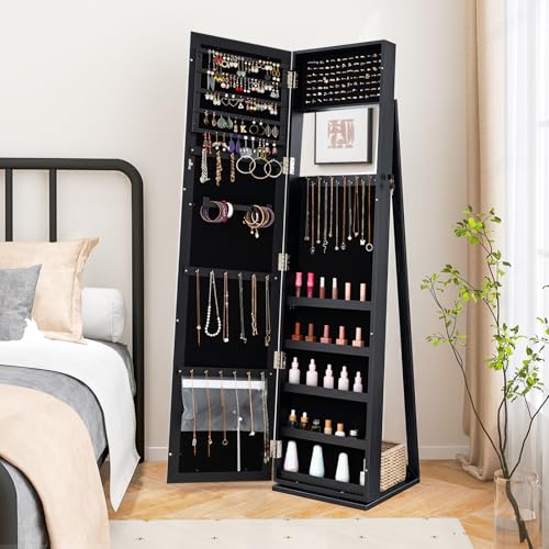 Jewelry Armoire Cabinet with 6 - Full Length Mirror Jewelry Armoire 评论和价格