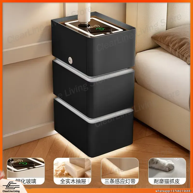 Ultra Narrow Floating Nightsta - Floating Nightstand With Led Light 评论和价格