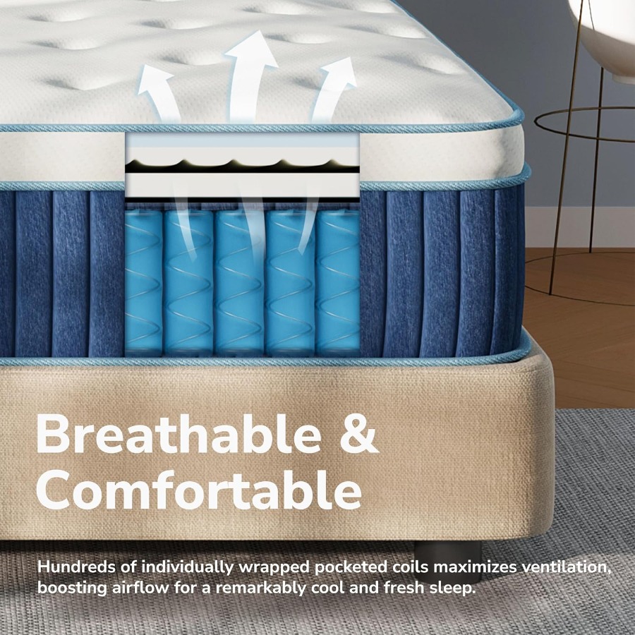 12 Inch Queen Hybrid Mattress  - Memory Foam Mattress In A Box Queen 评论和价格