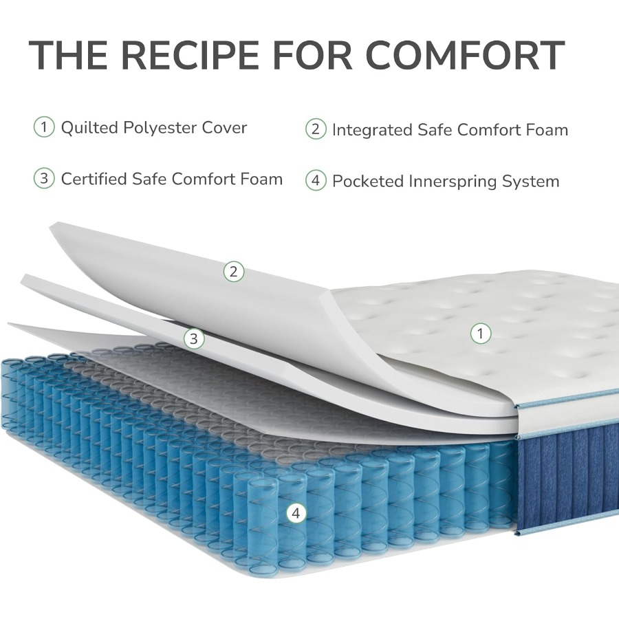 12 Inch Queen Hybrid Mattress  - Memory Foam Mattress In A Box Queen 评论和价格